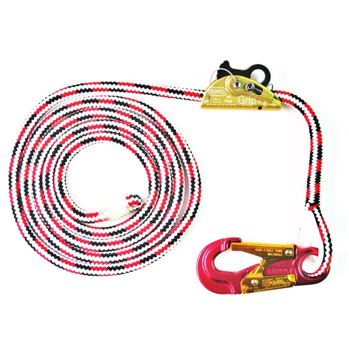 8' PMI Rope Grab Lanyard - Aluminum Snap